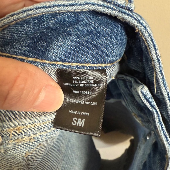 Social Collision Denim Mini Skirt Small Y2K Grunge Skull Cross Studded - Picture 9 of 13